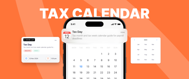 Tax month and tax week calendar