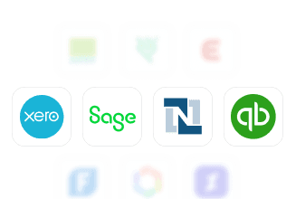 Logos of Xero, Sage, NetSuite and QuickBooks