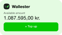 The Wallester app interface with the available amount