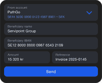 UI with transfer settings