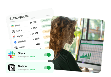UI with a list of subscription expenses