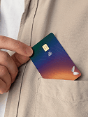 The Visa card in a pocket