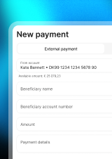 New payment form UI demonstration: External payment from Kate Bennett