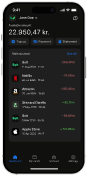 Smartphone with Wallester Business interface