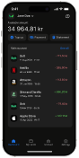 Smartphone with Wallester Business interface