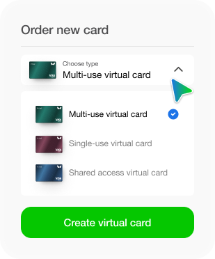 Modal window with order new card
