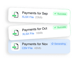 Nitifications with uploaded payments files in different formats