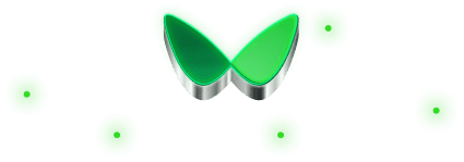 The Wallester logo flowing above the world map