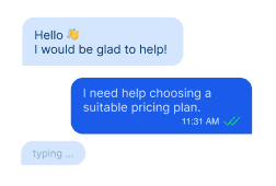 Support chat interface