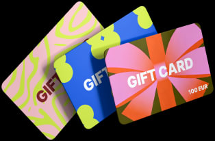 Three colorful gift cards