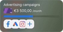 Interface showing balance for advertising campaigns