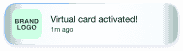 Notification about activating a virtual card