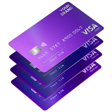 Debit, Credit, Prepaid, Business Visa cards with dedicated BIN