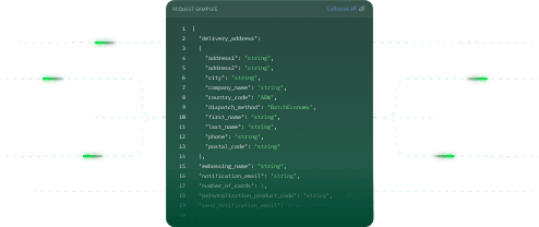 Wallester API response with request samples
