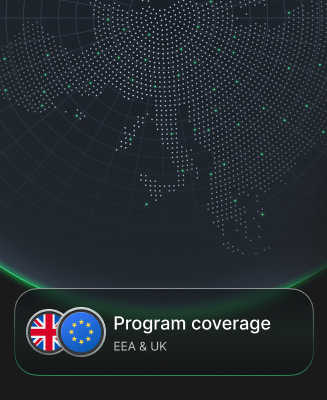 Program coverage map displaying support for EEA & UK regions.