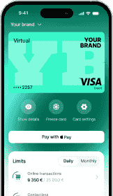 The Wallester app UI colored green