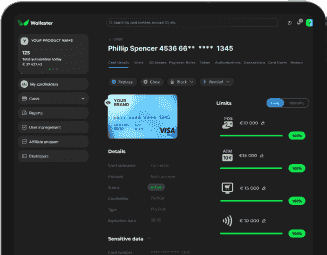 The Wallester platform’s UI overview