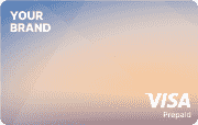 Blue and light orange Visa card